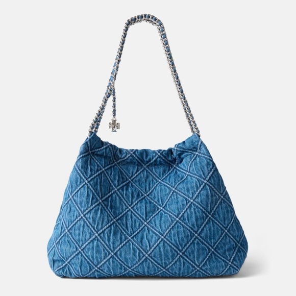 Tory Burch Handbags - TORY BURCH Fleming Denim Hobo Bag